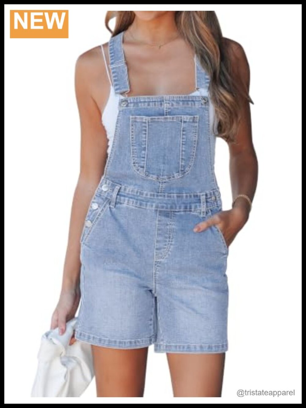 Denim Short Overalls Loose Fit Baggy Jean Shortalls Adjustable Summer Casual